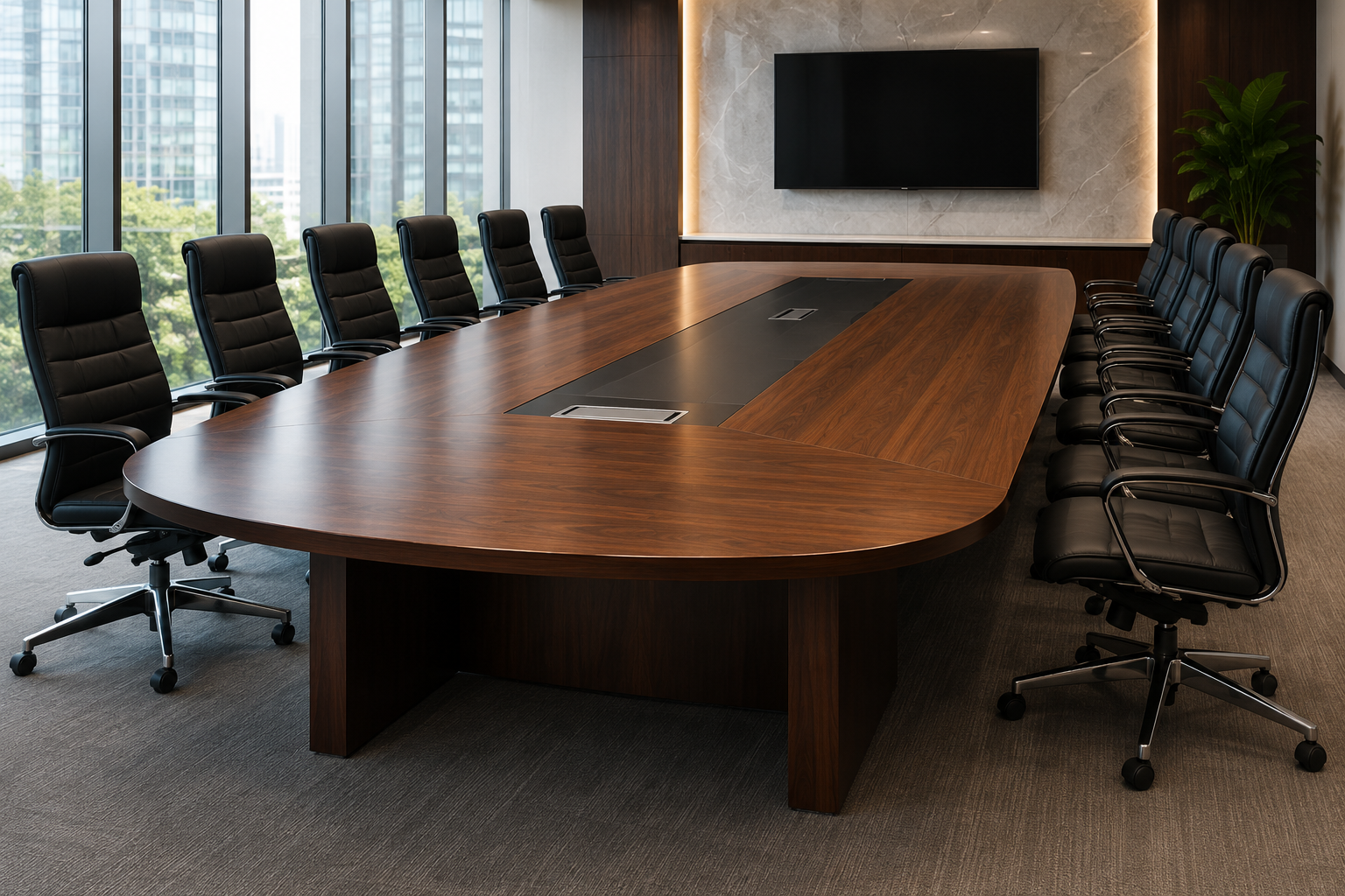 Executive boardroom with bespoke table